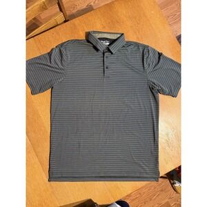 Straight Down Performance Golf Polo XL Blue‎ Stripe Stretch Moisture Wicking